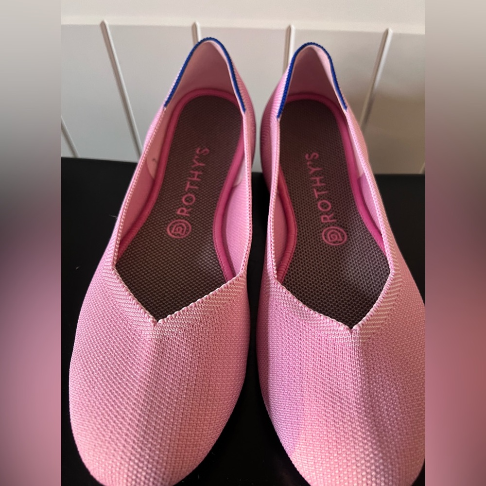 Rothy's Womens Size 10 The Flat Rare limited edition Begonia Pink Knit Fabric